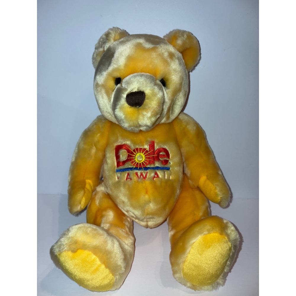 Dole Plantation Hawaii Plush Teddy‎ Bear Stuffed Animal Toy Yellow Souvenir